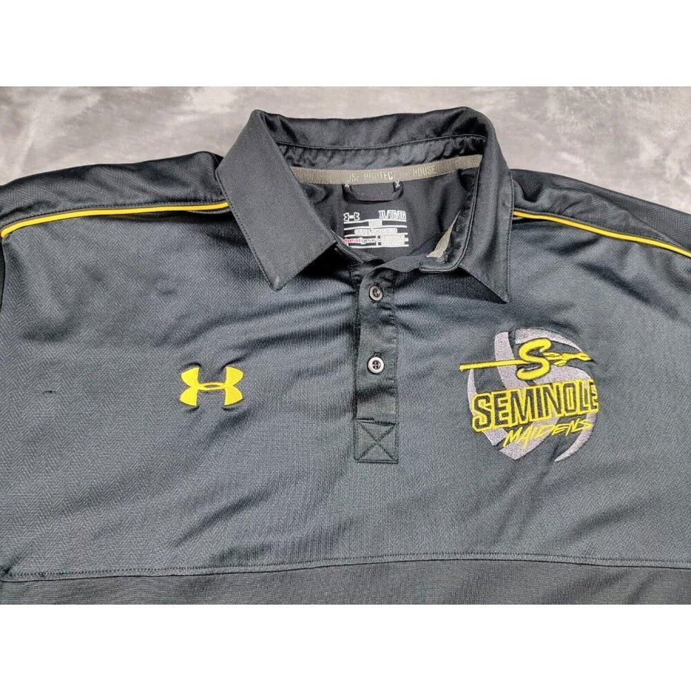 Under Armour Shirt Men's Polo HeatGear Loose Black XL Seminole Maidens